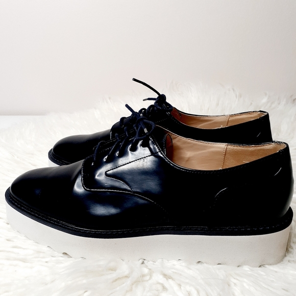 ZARA Basic Vegan Leather Platform Oxford Creepers - Picture 2 of 11